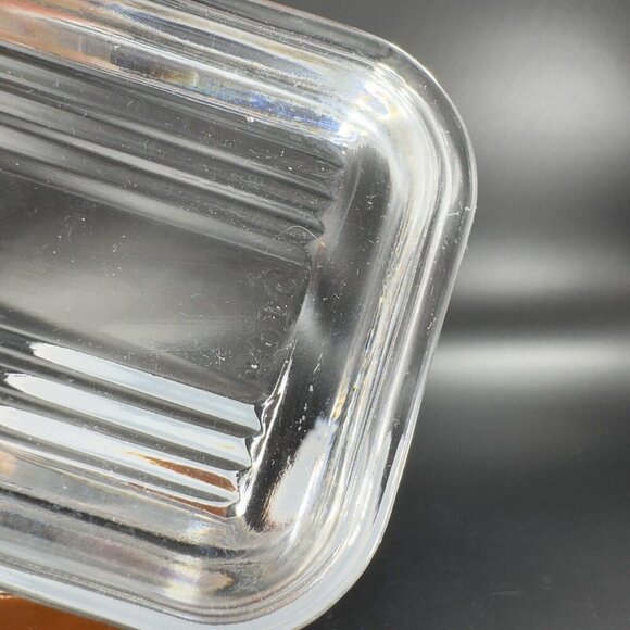 Vintage Pyrex Brown Small Fridgie Refrigerator Dish Clear Lid MCM B1 1.5 Cup 28 - Picture 10 of 12
